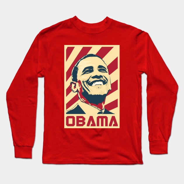 Obama Retro Propaganda Long Sleeve T-Shirt by Nerd_art